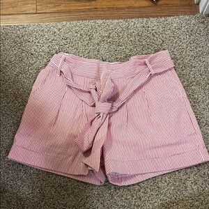 Striped Red Women's seersucker Shorts